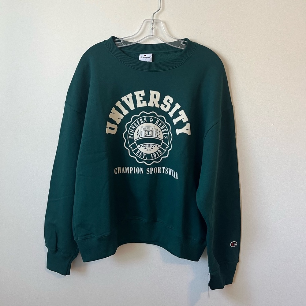 Champion Women’s Crewneck Sweatshirt, Arched University Sportswear Graphic